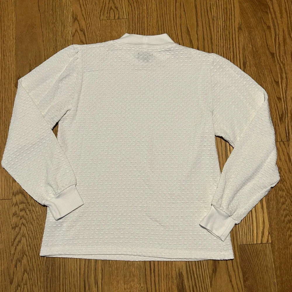 J.Crew White Waffle Knit Mock Neck‎ Sweater | Size M